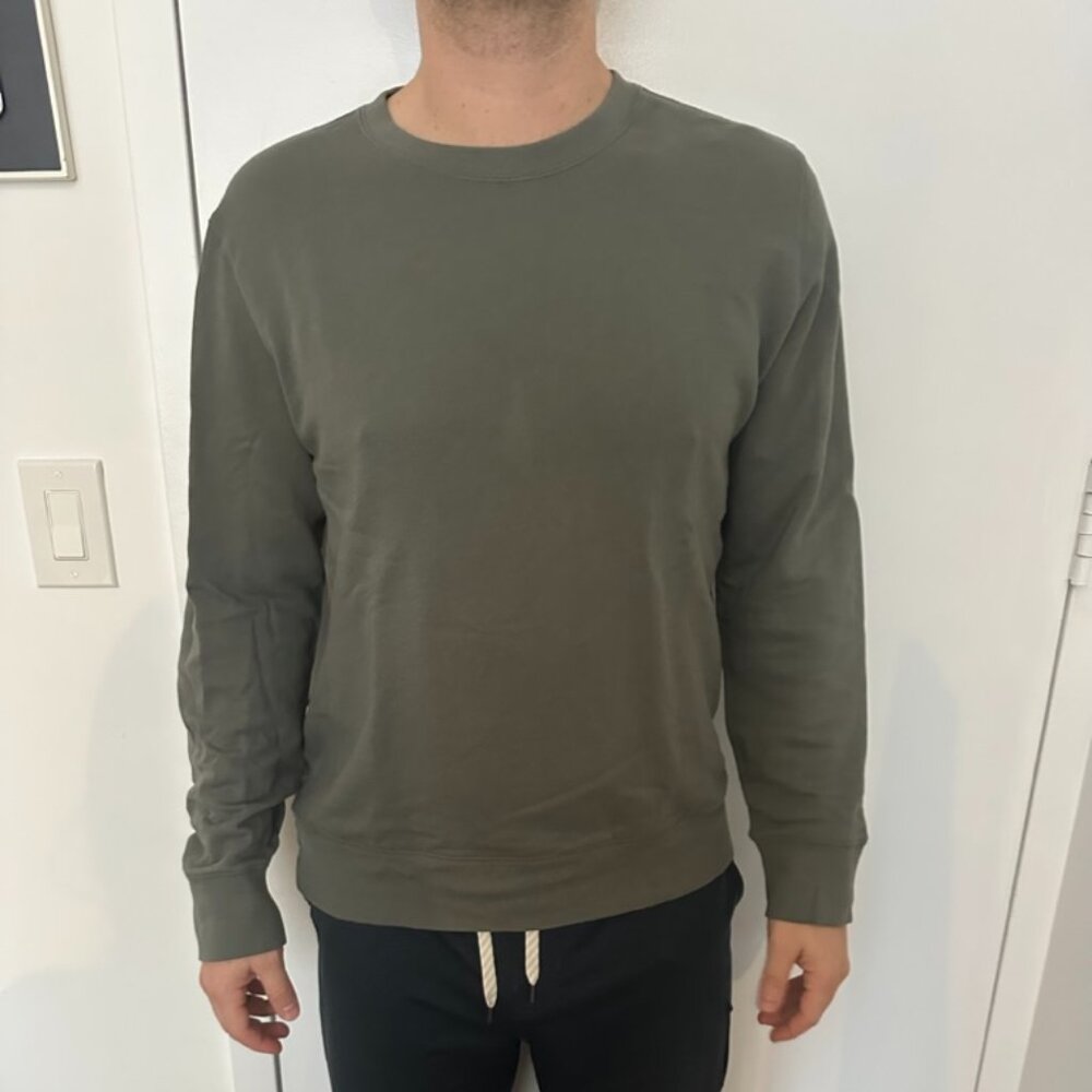 Billy Reid Green Patched Long Sleeve Sweater sz L